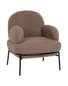 Кресло Агнес букле HM9525.25 цвят кафяв-черен