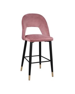 Бар стол Харпър кадифе HM8526.02 розов цвят