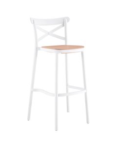Бар стол HM5933.01 цвят бял-бежов