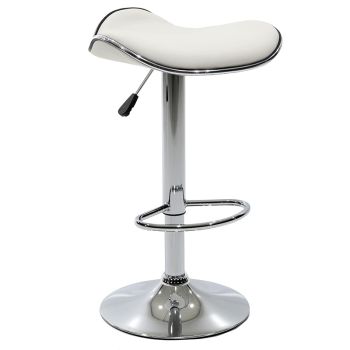 Бар стол Ензо 127-000151 цвят бял-хром