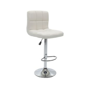 Бар стол Ремина 127-000159 цвят бял-хром 