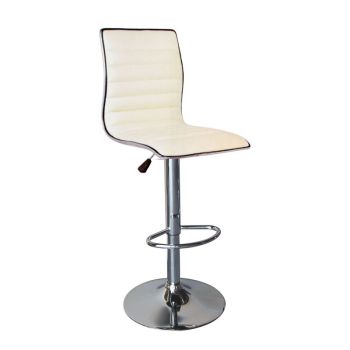 Бар стол Алфи ΕΜ970.1 бял цвят еко кожа