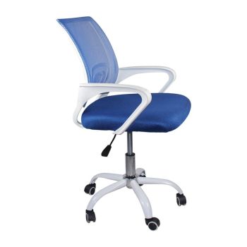 Офис стол ΕΟ254.3SC цвят бял-син