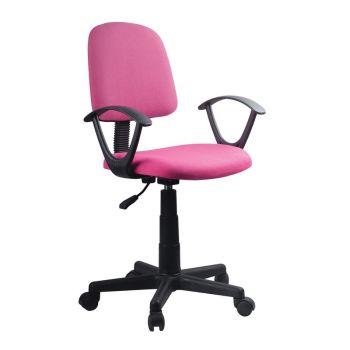 Офис стол ΕΟ224.2 розов цвят с черни крака