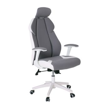 Мениджърско кресло ΕΟ587.2 сив цвят с бели елементи