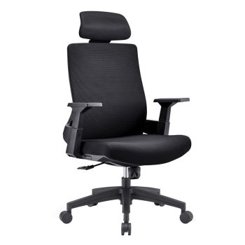 Офис стол ΕΟ528.1 черен цвят с черни крака