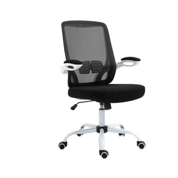 Офис стол  ΕΟ604.2W цвят черен-бял