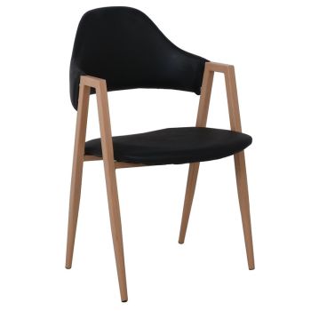 Кресло Делта ΕΜ130.6 черен цвят еко кожа