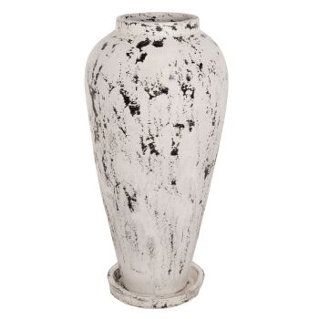 Подова ваза HM7937 антично бял цвят