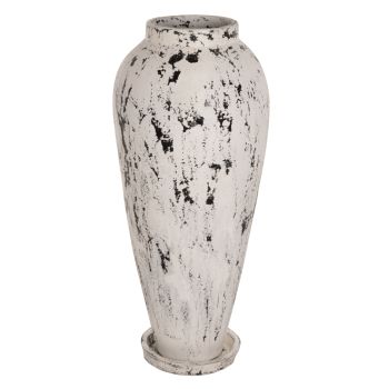 Подова ваза HM7927 антично бял цвят