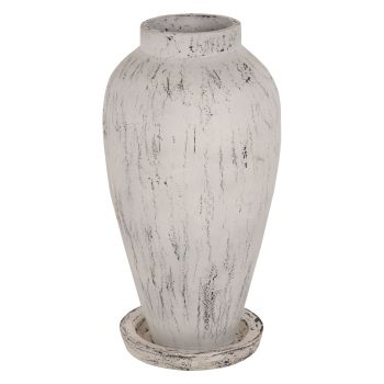 Подова ваза HM7938 антично бял цвят