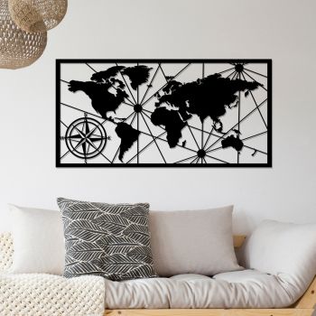 Декорация Карта на света HM7335 черен цвят