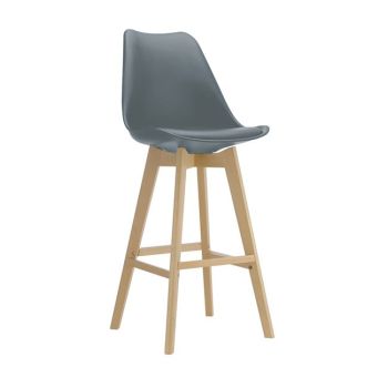 Бар стол Мартин ΕΜ147.4 цвят сив-натурал