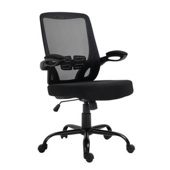 Офис стол ΕΟ604.1W черен цвят