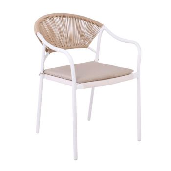 Кресло Моли E6713.1 цвят бял-екрю