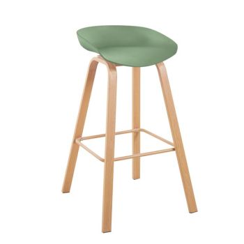 Бар стол Пент ΕΜ1531.3 цвят зелен-натурал