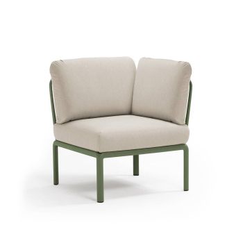 Кресло Комодо ъгъл цвят зелен агаве+TECH panama беж