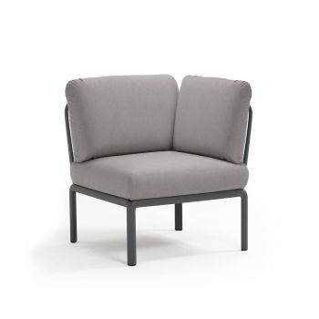 Кресло Комодо ъгъл цвят антрацит+сив