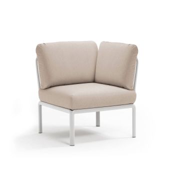 Кресло Комодо ъгъл цвят бял+Sunbrella®платно