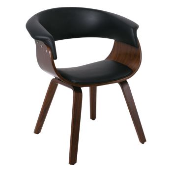 Кресло Херман Ε7514.1 цвят черен-орех