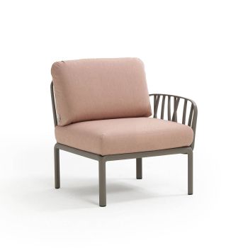 Кресло Комодо терминал цвят тортора+розов кварц