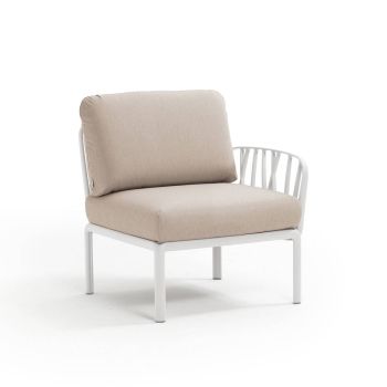 Кресло Комодо терминал цвят бял+Sunbrella®платно