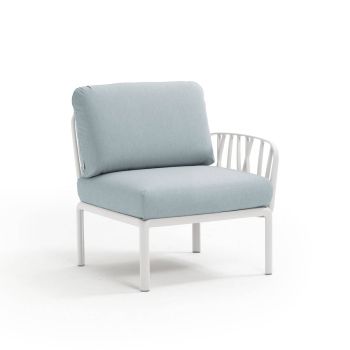 Кресло Комодо терминал цвят бял+Sunbrella®ледено син