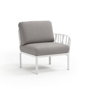 Кресло Комодо терминал цвят бял+сив