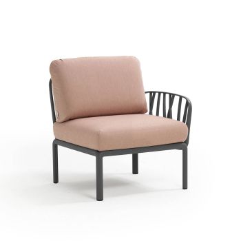 Кресло Комодо терминал цвят антрацит+розов кварц