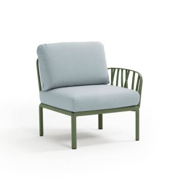 Кресло Комодо терминал цвят зелен агаве+Sunbrella®ледено син
