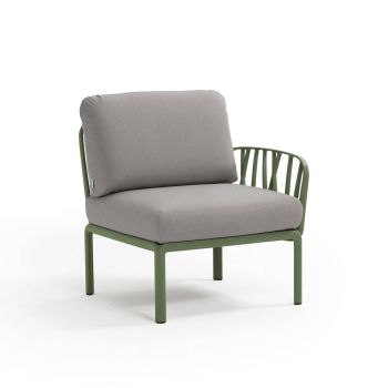 Кресло Комодо терминал цвят зелен агаве+сив