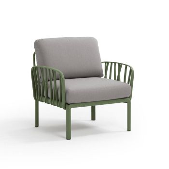 Кресло Комодо цвят зелен агаве+сив