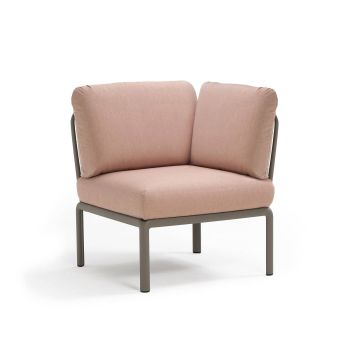 Кресло Комодо ъгъл цвят тортора+розов кварц