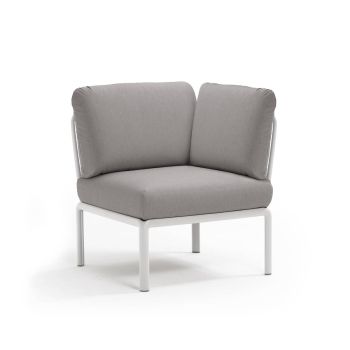 Кресло Комодо ъгъл цвят бял+сив