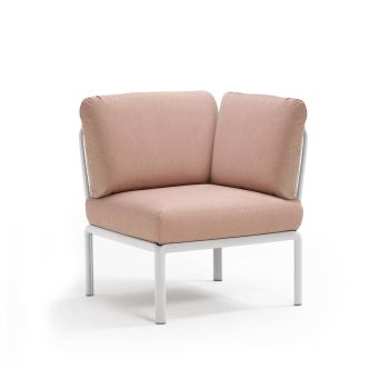 Кресло Комодо ъгъл цвят бял+розов кварц