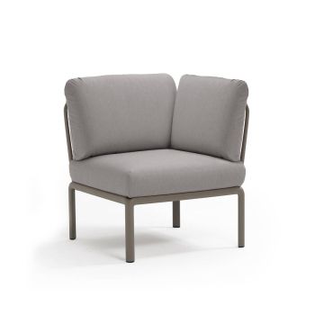 Кресло Комодо ъгъл цвят тортора+сив