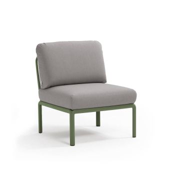 Кресло Комодо централ цвят зелен агаве+сив