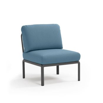 Кресло Комодо централ цвят антрацит+Sunbrella®син