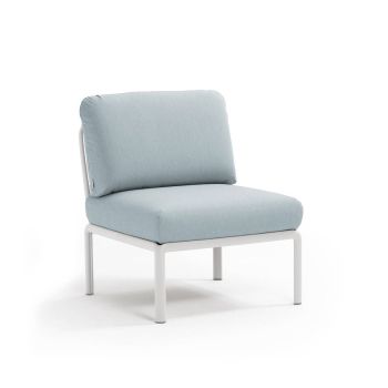 Кресло Комодо централ цвят бял+Sunbrella®ледено син