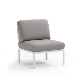 Кресло Комодо централ цвят бял+сив