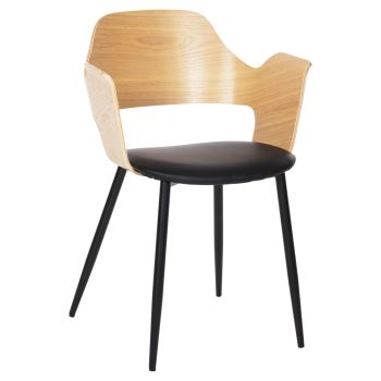 Кресло Велп HM9616.01 цвят черен-натурал