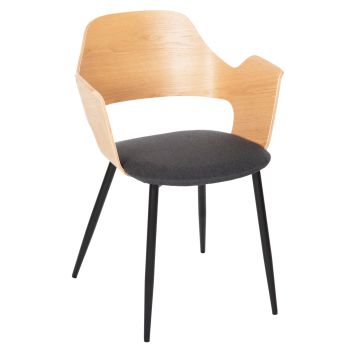 Кресло Велп HM9616.02 цвят сив-натурал