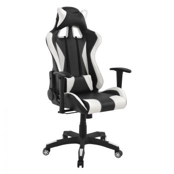 Геймърски стол HM1062.04 черно-бял цвят