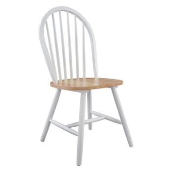 Дървен стол Кънтри HM0187 цвят бял-натурал