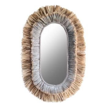 Огледало Абака овал - HM7738 цвят сребрист-натурал