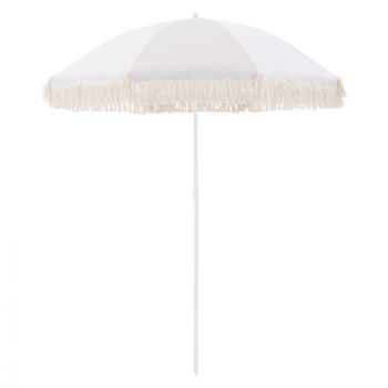 Кръгъл плажен чадър HM5775.01 бежов цвят