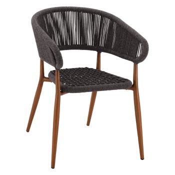Алуминиево кресло Еуло HM5783.11 цвят сив-кафяв