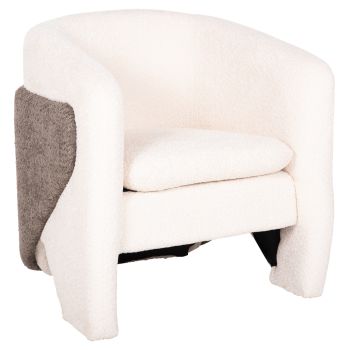 Кресло Допер букле HM9590.06 цвят сив-бял