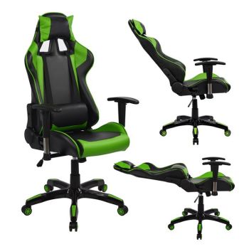 Геймърски стол HM1056.03 черно-зелен цвят