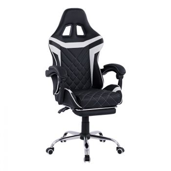 Геймърски стол HM1157.04 черно-бял цвят